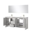 thumbnail image 3 of Lafarre 72 in W White Double Vanity, White Quartz Top, Faucet Set & 70 in Mirror, 3 of 6