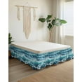 thumbnail image 2 of Abstract Ocean Waves Bed Skirt Queen Size 16" Drop Modernism Blue Marine Ruffled Wrap Around Bed Skirts Adjustable Elastic Bedskirt Dust Ruffle for Queen Size Bed, 2 of 7