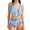 Blue, variant on Girls Swimsuit 2 Piece Bikini Ruffled Bathing Adjustable Straps Striped Hollow High Waist Swimwear Set for 6-14 Years Summer, Size 7-8 Years