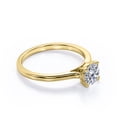 thumbnail image 3 of JeenMata Impresionante Anillo para Mano Derecha con Solitario de 1 Quilate de Talla Brillante Redonda Engastado en Garras en Baño de Oro Amarillo de 18 K sobre Plata, 3 of 4