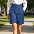 thumbnail image 5 of Bosfbaoi Women's Denim Skort Wrap Design Shorts Summer Button Waistband Streetwear Shorts, 5 of 8