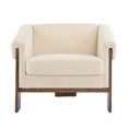 thumbnail image 6 of EUROCO 34"W Oversized Mid-Century Modern Accent Chair,Upholstered Lounge Fabric Chair with Solid Wood Frame,Wide Armrests and Soft Cushion,Reading Leisure Chair for Living Room,Bedroom,Beige, 6 of 7