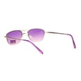 thumbnail image 4 of Womens Boyfriend Style Narrow Rectangular Half Rim Pilots Sunglasses Gold Purple Pink, 4 of 4
