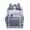 thumbnail image 4 of Waterproof PVC Clear Backpack,Clear Book Bags for School,Large Capacity Student Schoolbag/Outdoor Backpack,Clear Backpack for Girls & Boys(Grey), 4 of 6
