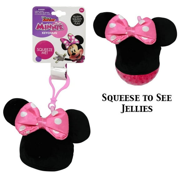 6 Pcs Minnie Mouse Plush Squish Ball Keychain