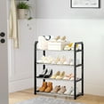 thumbnail image 5 of WEGFTDUOP 4-Tier Quick-Assemble Plastic Shoe Rack 58x56x19 cm Space-Saving Storage Shelf for Entryway Dorm Bedroom Bathroom Lightweight Ventilated Multi-Pair Organizer, 5 of 6