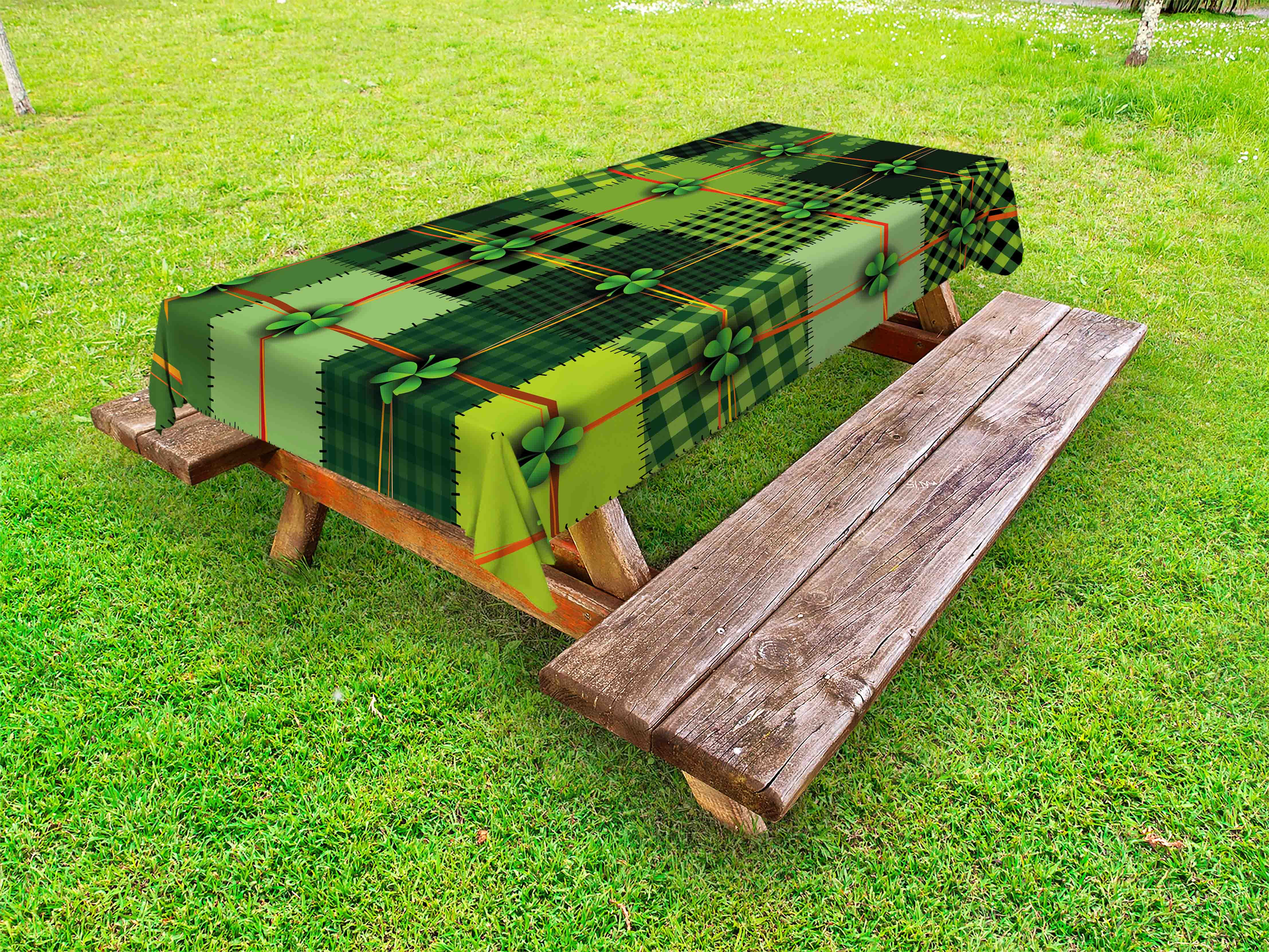 Irish Outdoor Tablecloth, Patchwork Style St. Patrick's Day Themed
