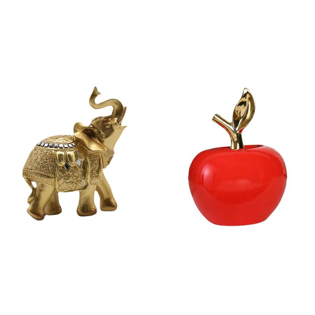 Figura de escritorio,Estante de estatua de elefante para escritorio,oficina,decoración del hogar,Estatua,Escultura de fruta artificial,estatua y artesanía,Colección de figuras de cerámica