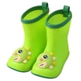 thumbnail image 3 of KPOPLK Toddler Boys Rain Boots Waterproof Kids Girls Lightweight Easy-On Pull-On Handles Non-Slip Sole Cute Dinosaur(Green,12), 3 of 5