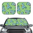 thumbnail image 2 of Naloa Motorcycle Riding Dinosaur 2 Piece Foldable Car Sun Shades, Car Windshield Sunshade, Front Window Sunshade for Car, Truck, SUV - Small, 2 of 7