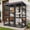 Black, variant on Suumerpety Catio Outdoor Cat Enclosure 70" Large Wooden Cat House with Weatherproof Roof & 7 Platforms & 2 Condons Window Catio for Indoors and Outdoors Gray