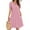Pink, variant on Womens Casual Short Sleeve V Neck Dresses Summer A-Line Swing Dress with Pockets Loose Fit Flowy T-Shirt Dress