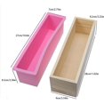 thumbnail image 2 of Molde de silicona para jabón, molde de silicona rectangular, moldes de jabón hechos a mano, molde de silicona con caja rectangular de madera para hacer jabón, velas y herramientas de bricolaje para hornear, pasteles, pan, tostadas brillar Electrónica, 2 of 4