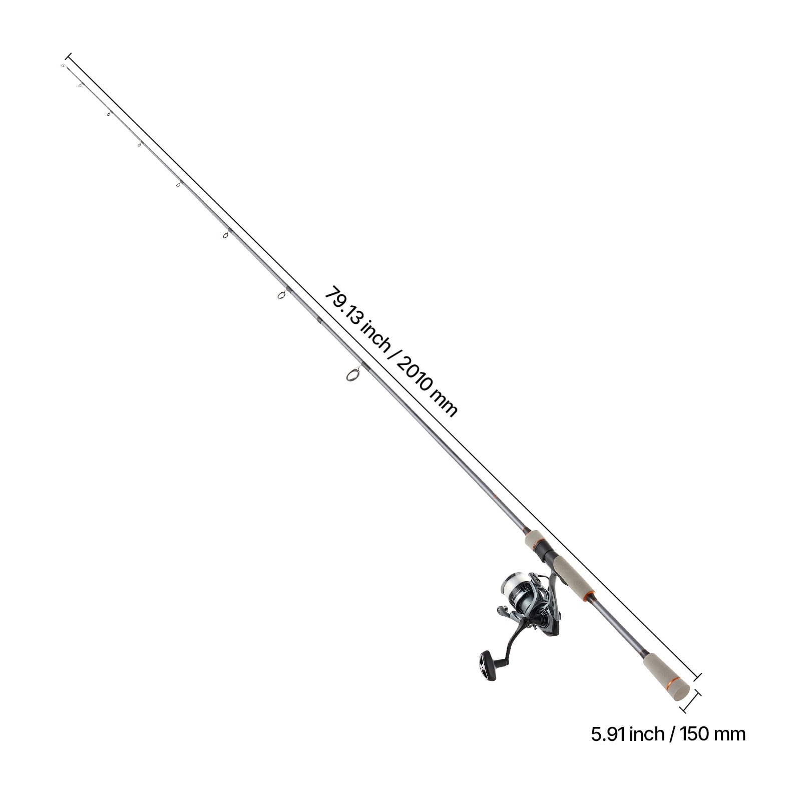 KFFKFF Rod and Reel Combo, IM6 Fiberglass & Carbon Fiber Fishing – 6.5 ft, 5/8 oz, Red