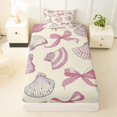 thumbnail image 3 of Erosebridal Kawaii Seashell Bowknot Twin Sheet Sets 3pcs for Kids Girls,Teens Sea Theme Bedding,Super Cozy Room Decor, 3 of 5