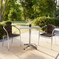 thumbnail image 3 of Flash Furniture 27.5'' Square Aluminum Indoor-Outdoor Table Set with 2 Dark Brown Rattan Chairs, 3 of 13