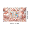 thumbnail image 6 of Decorative Design  Banner Balloon Decoration 15th Birthday Banner Confetti Design Colorful Theme Polyester Material for Birthday Party Milestone Celebration Teen Celebration, 6 of 8