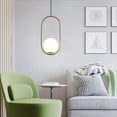 thumbnail image 2 of Wuzstar Modern Glass Ball Hanging Lamp Gold Indoor Farmhouse Ceiling Light Chandelier for Kitchen Island Living Room, 2 of 11