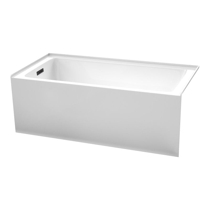 Wyndham Collection Grayley 60x30" Acrylic Alcove Bathtub in White/Matte
