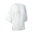 thumbnail image 2 of Women's Chiffon Sheer Cover Up Open Front Cardigan Lightweight Solid Beach Swim Cover up Blouse, White, XL, 2 of 8