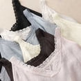 thumbnail image 6 of Womens Summer Tops Solid Color V Neck Lace Patchwork Elegant And Versatile Basic Pink Plus Size Tank Tops for Women, 6 of 9