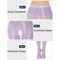thumbnail image 6 of FEOYA Opaque Glossy Pantyhose for Women Oil Bright Leggings Shiny High Waist Crotchless Tights Smooth Footed Tights Nylon Seamless Leggings Pilates Yoga Pants L Purple for Valentine's Day Gifts, 6 of 7