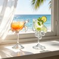 thumbnail image 5 of Sea Creature Stemmed Cocktail Goblet, Hand Blown Octopus & Sea Turtle Glass, Coastal Decorative Drinkware For Home Bar, 5 of 5