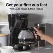 Hamilton Beach 12-Cup Drip Coffee Maker Machine with Glass Coffee Pot, Cafetera, Black