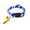 Blue, variant on Adjustable Striped Pet Collar with Bell & Pendant - Durable Polyester, No Battery Needed, Perfect for Weddings & Special Occasions, Fits Cats & Small Dogs, White with Colorful Stripes & Golden Accent