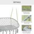 thumbnail image 6 of 2-Person Hammock Chair Macrame Swing with Soft Cushion, Hanging Cotton Rope Chair for Indoor Outdoor Home Patio Backyard, Light Gray, 6 of 7