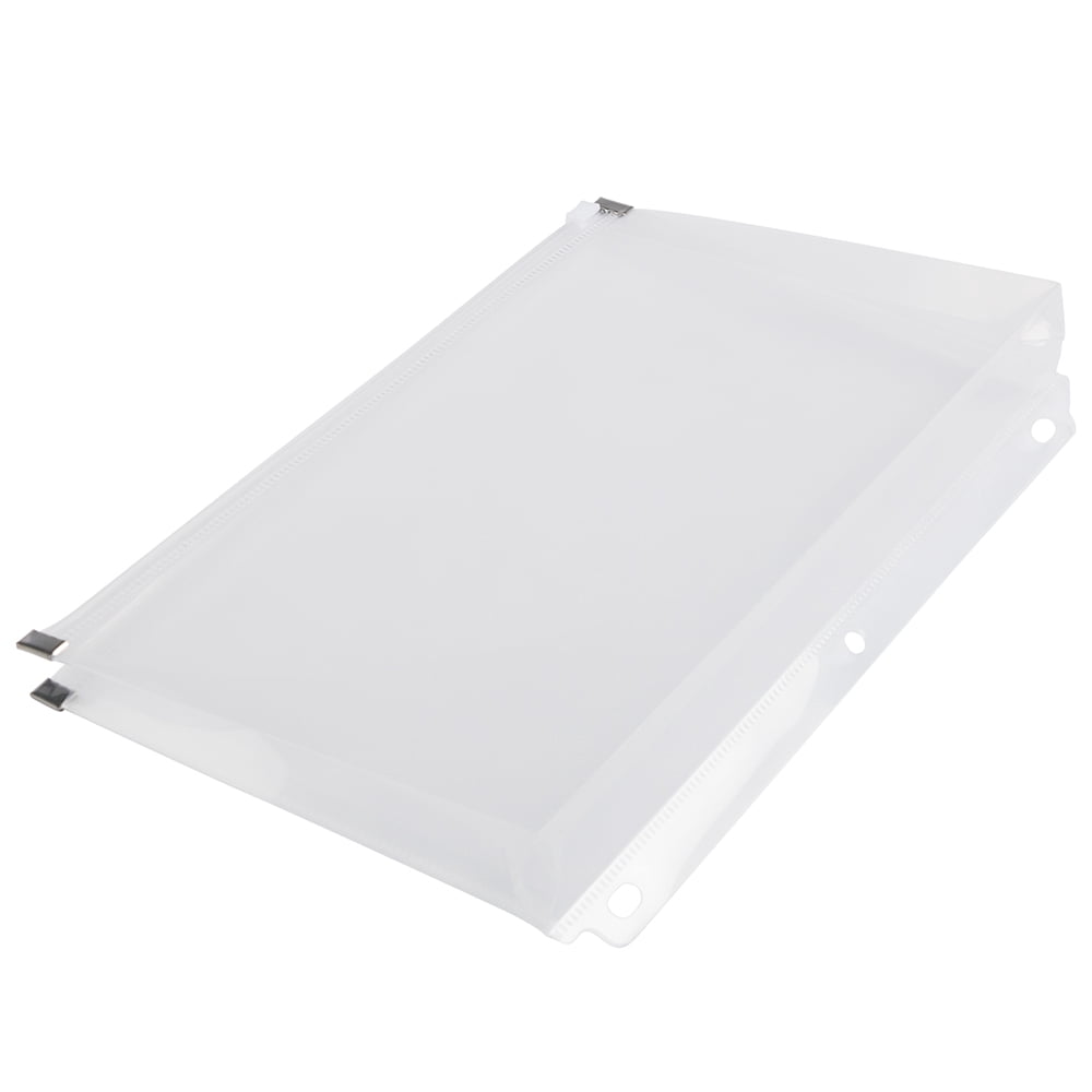 JAM Paper Plastic 3 Hole Punch Binder Envelopes with Zip Closure, #10, 6 x 9 1/2, Clear, 3/Pack