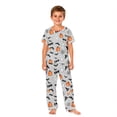 thumbnail image 4 of Grblisyd 2026 Halloween Family Matching Pajamas Sets Ghost Pumpkin Print Short Sleeve Top & Pants Two Piece Set Sleepwear Pjs, 4 of 8