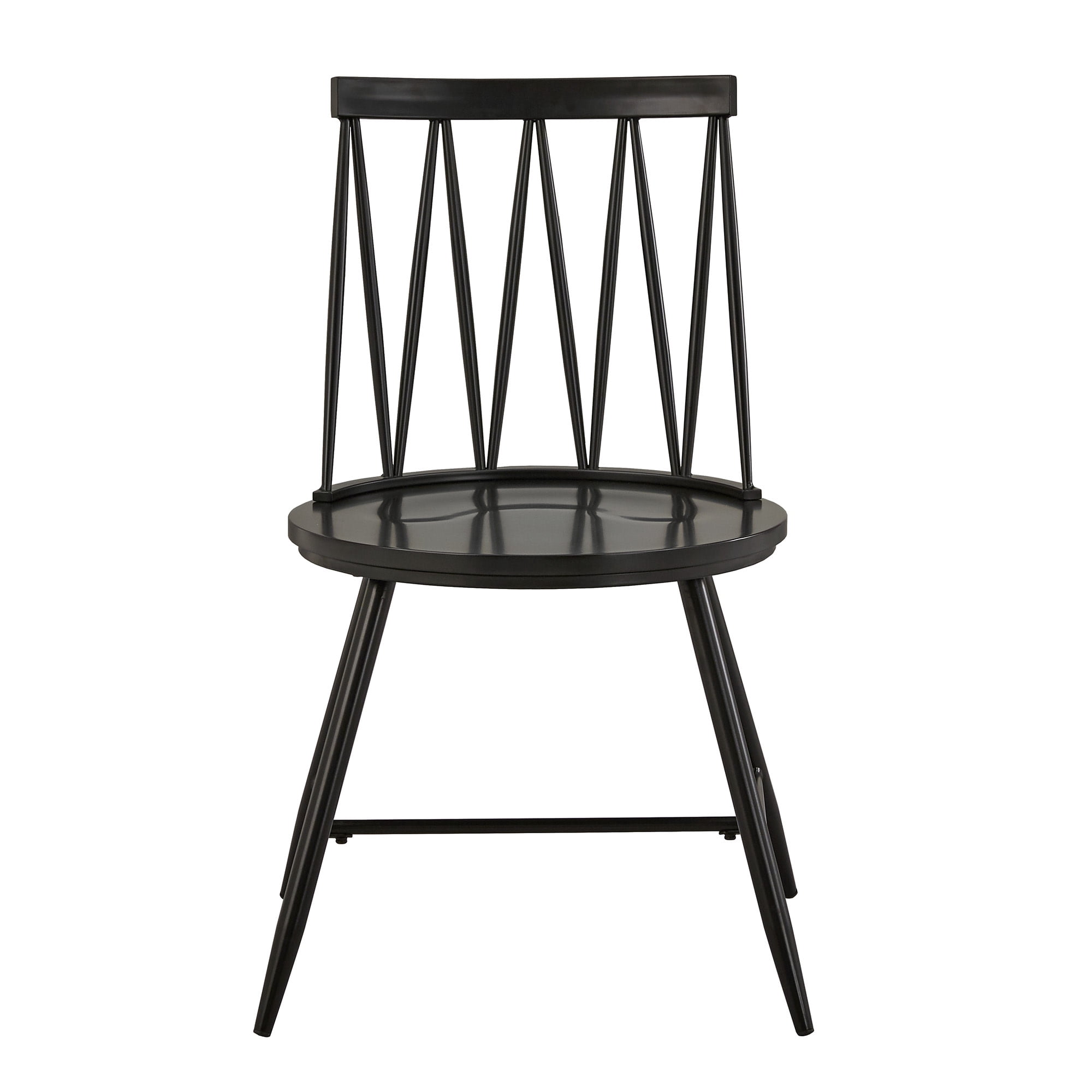 Weston Home Lydford Zigzag Low Back Windsor Classic Dining Chairs, Set of 2, Black