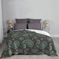 thumbnail image 6 of XMXT Throw Blanket, Arabesque Ethnic Paisley Floral Machine Washable Blankets for Sofa, 80 x 60 inches Multicolor, 6 of 9