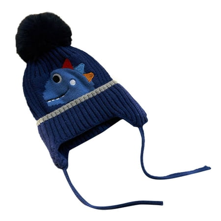 

Sun Hat Boys Animal Dinosaur Soft Warm Knit Winter With Cap Beach Hats Blue One Size 3-10Y