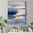 thumbnail image 4 of Qisvanset Abstract Textured Gold And Blue Seascape Canvas Wall Art Print 15.75x11.81 Inches, 4 of 8
