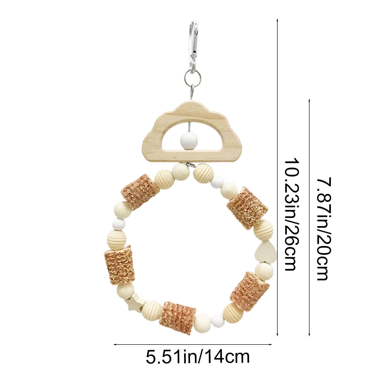Bird Swing Natural Wooden Wreath Toy for Birds Parrots Chewable Boredom Breaker Cage Hanging Accessory Durable