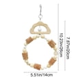 thumbnail image 3 of SLYNSHome Bird Chew Toys,Natural Wood Ring Toys Beige Parrot Hanging Cage Toy Bird Perch Stand for Small Bird, 3 of 6
