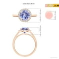 thumbnail image 6 of ANGARA Natural Round 1.8 ct Tanzanite Cathedral Ring with Diamond Halo in 14K Rose Gold for Women (Size-8mm) | December Birthstone, Anniversary, Jewelry Gift for Women | Natural Tanzanite Ring, 6 of 10