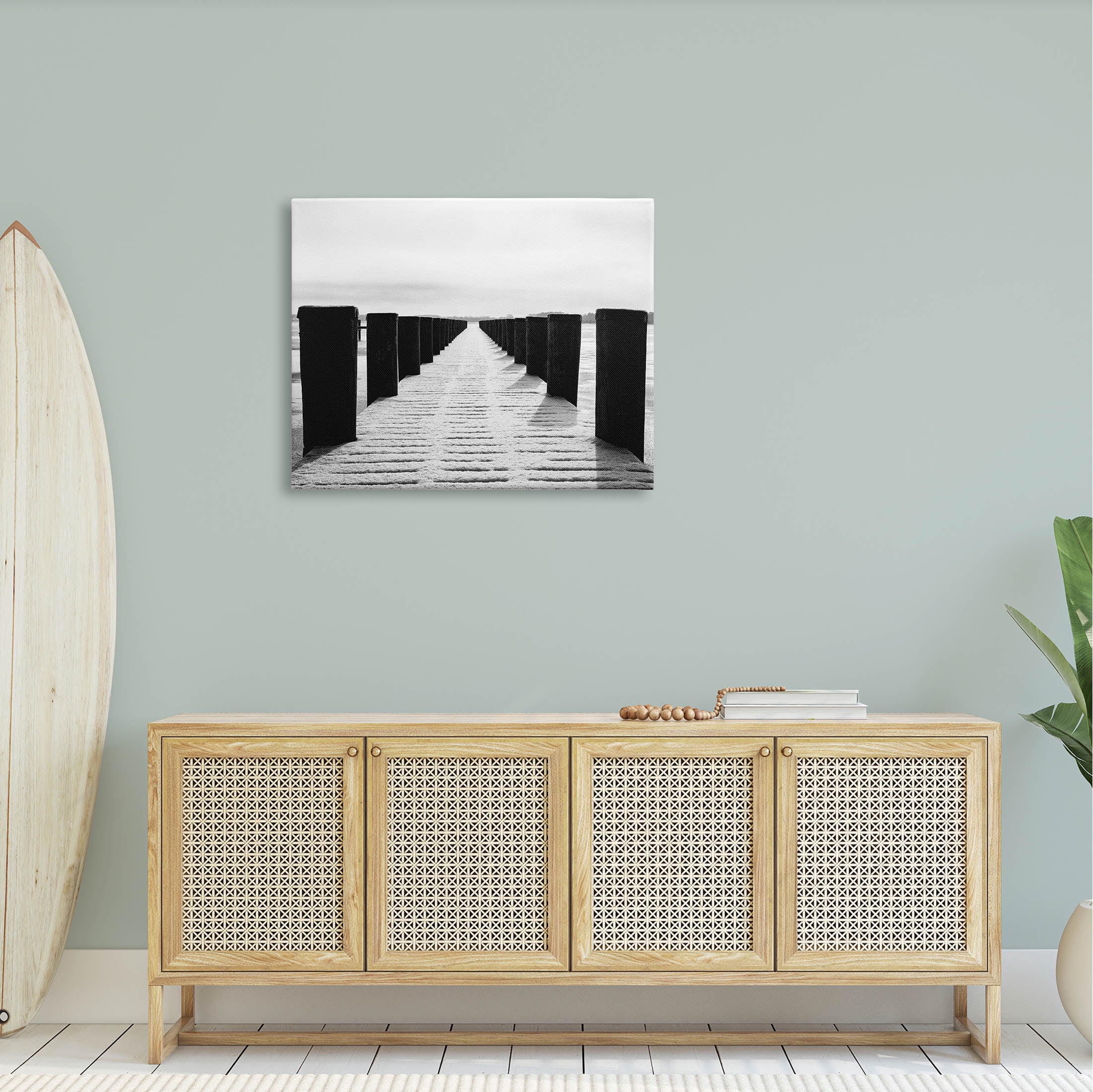 Stupell Industries Winter Dock Snowy Beach Photograph Gallery Wrapped Canvas Print Wall Art, Design by Aledanda