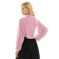 thumbnail image 2 of YEAHDOR Womens Chiffon Shrugs Short Sleeve Open Front Cropped Bolero Summer Casual Cardigan Pink-A One Size, 2 of 7