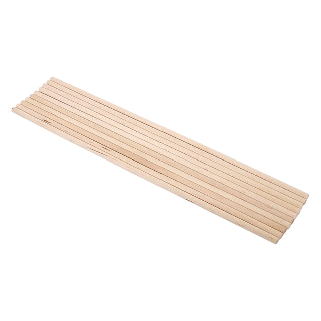 Palitos de madera sin terminar para manualidades y bricolaje, varillas de abedul natural, 0,6 x 30 cm, paquete de 10