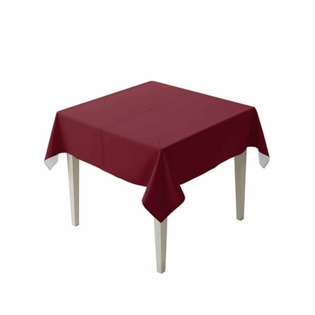 Pure Red Wine Table Cloth, Simple Solid Color Waterproof Tablecloth for Square Tables, Reusable Washable Fabric Table Cover for Restaurant Kitchen Dining Tables 54"x54"