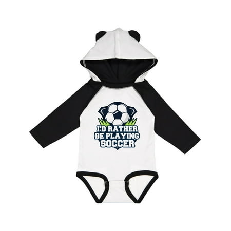 

Inktastic I d Rather Be Playing Soccer Gift Baby Boy or Baby Girl Long Sleeve Bodysuit