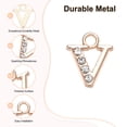 thumbnail image 2 of Uxcell 20 Pack Rhinestone V Letter Charm for DIY Bracelet/Wristbands/Jewelry Gold 0.39" x 0.51", 2 of 6