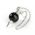 thumbnail image 3 of EOEMY Natural Crystal Pendulum Healing Dowsing Healing Reiki Pendant Necklace Gemstone-Black Obsidian Stone-10Pcs, 3 of 5