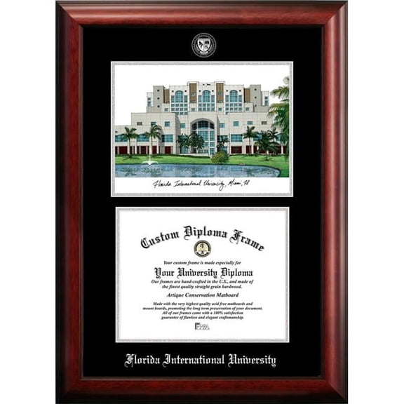 Campus Images FL984LSED-1185 11 x 8.5 in. Florida International University Silver Embossed Diploma Frame with Lithograph