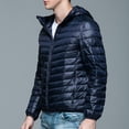 thumbnail image 6 of Puffer Jacket Men Fall Winter Warm Zip Up Puffer Jacket Solid Color Padded Down Jacket Casual Thicken Relaxed Fit Plus Size Jackets Navy L, 6 of 9