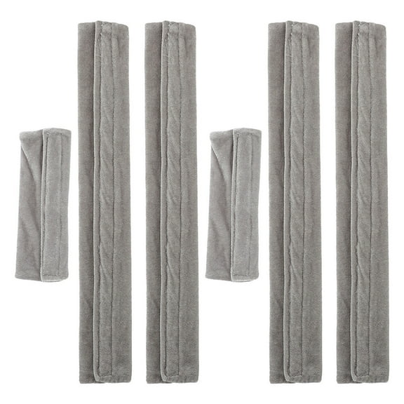 NUOLUX 6Pcs Simple and Chic Grey Velvet Refrigerator Wraps for Fridge Dustproof Cover