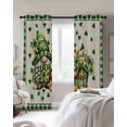 thumbnail image 2 of St. Patrick's Day Blackout Curtains for Bedroom, Thermal Insulated Window Treatment, Gnomes Shamrock Farmhouse Plaid Beige Grommet Top Blackout Draperies and Drapes for Basement 27.5"x39" 2 Panels, 2 of 8